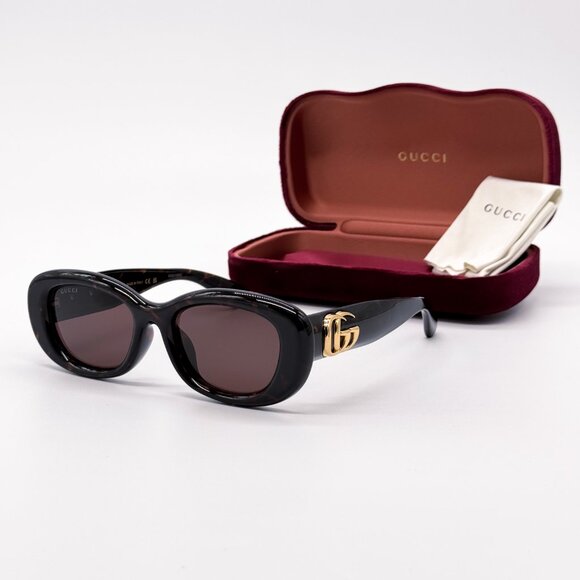 NEW GUCCI GG1829SK 002 DARK HAVANA WOMEN SUNGLASSES GUCCI - Picture 2 of 13